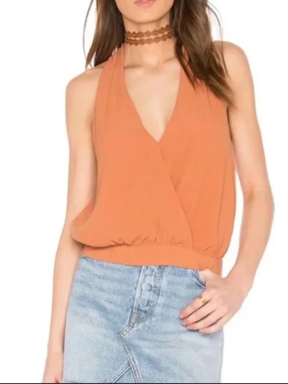 Free People Drapey Burnt Orange Womens dreams Tank Size Large